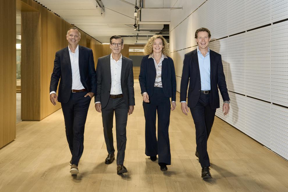 Vorstand Ravensburger: v.l. Clemens Maier (CEO), Hanspeter Mrle (CFO), Susanne Knoche (CSO), Filip Francke (CPO) (Bild: Ravensburger)