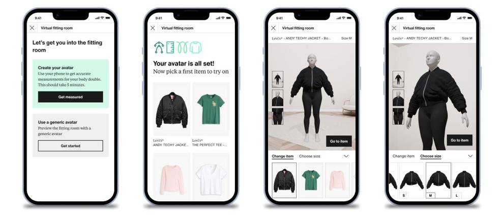 Mit dem Tool kann man auf seinem Smartphone in einer 360-Grad-Ansicht darstellen lassen, wie verschiedene Kleidungsgren an ihrem Krper aussehen wrden. Einzelne Stellen knnen ber die Zoom-Funktion genau betrachtet werden. (Bild: Zalando)