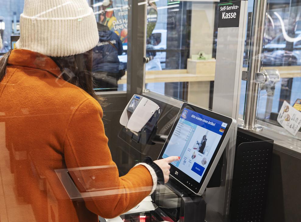 Self-Checkout-Kasse in einem Aldi Sd (Bild: Aldi Sd)