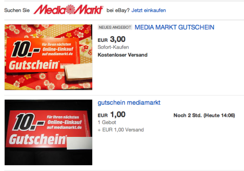 eBay-Suche nach Media Markt